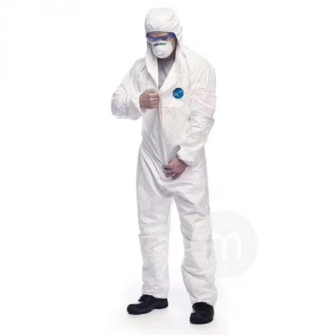 Tuta eliminabile con l'abbigliamento di sicurezza dell'ospedale della fabbrica del vestito protettivo del cappuccio (bianco, 175/XL)